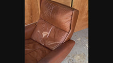 Load and play video in Gallery viewer, Danish Modern 'Fåtölj' Model 68 Lounge Chair & Ottoman in Leather by Georg Thams for A. S. Vejen, Denmark, c. 1960's
