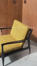 Load and play video in Gallery viewer, Danish Mid-Century Modern "Blade Arm" Lounge Chair in Beech & Bouclé by Ib Kofod Larsen for Selig, Denmark, c. 1960's