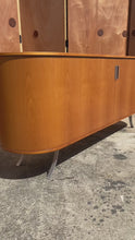 Load and play video in Gallery viewer, Custom-Made Italian Modern Credenza / Sideboard w/ Tambour Doors in the Manner of Lorenza Bozzoli by Fattori, Italy, c. 2000's