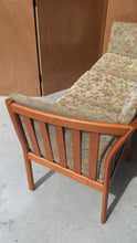 Load and play video in Gallery viewer, Model 333 Danish Mid-Century Modern Three-Seater Sofa in Solid Beech and Original Floral Upholstery by Schou Andersen, Denmark, c. 1980s