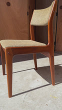Load and play video in Gallery viewer, Scandinavian Mid-Century Modern Side / Desk Chair in Solid Teak & Original Fabric by D-SCAN, c. 1970s