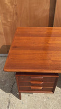 Load and play video in Gallery viewer, Rare Danish Mid-Century Modern Model 75 Teak Writing Desk by Gunni Omann for Omann Jun Møbelfabrik, Denmark, c. 1960s