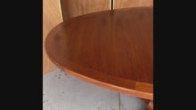 Load and play video in Gallery viewer, Expansive Danish Mid-Century Modern Extension Dining Table w/ Two Leaves in Teak by Skovby Møbelfabrik, Denmark, c. 1970's