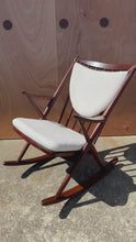 Load and play video in Gallery viewer, Danish Mid-Century Modern Model 182 Rocking Chair in Solid Teak by Frank Reenskaug for Bramin Mobler, Denmark, c. 1960s