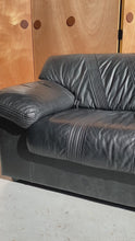 Load and play video in Gallery viewer, Post Modern Three Seat Sofa in Orignal Leather by Natuzzi Attributed to Pierluigi Cerri, Italy, c. 1990's