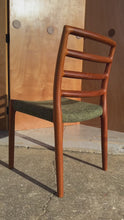 Load and play video in Gallery viewer, Danish Mid-Century Modern Model 85 Ladderback Dining Chair in Teak by Niels Otto Møller for J.L. Møller Mobelfabrik, Denmark, c. 1960s
