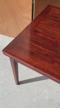 Load and play video in Gallery viewer, Expansive Danish Mid-Century Modern Extension Dining Table w/ Stow-in-Table Leaves in Rosewood by Skovby, Denmark, c. 1970's