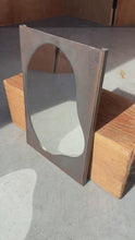Load and play video in Gallery viewer, Brutalist Industrial Mirror Cut From Raw Patinaed Architectural Steel by Mark Leblanc for Leblanc Studios, USA, c. 2024