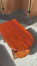 Load and play video in Gallery viewer, Set of Three (3) Art Deco Mid-Century Modern Coffee & End Table Set Custom-Made in Solid Mahogany, USA, c. 1940s