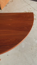 Load and play video in Gallery viewer, Rare Teak Folding Covertable Table by Poul Volther for Frem Røjle Converts from Console Table to Dinette Table, Denmark, c. 1960s