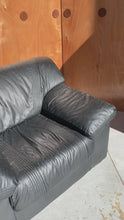 Load and play video in Gallery viewer, Post Modern Four Seat Sofa & Matching Lounge Chair Set in Original Leather by Natuzzi Attributed to Pierluigi Cerri, Italy, c. 1990's