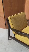 Load and play video in Gallery viewer, Danish Mid-Century Modern Model 596 Lounge Chair in Beech & Bouclé by Lawrence Peabody and Ib Kofod Larsen for Selig, Denmark, c. 1950's