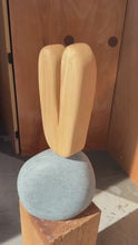 Load and play video in Gallery viewer, 2-Piece Organic Abstract Modern "V" Sculpture in Solid Soapstone & Ash by Mark Leblanc for Leblanc Studios, USA, c. 2020s