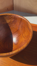 Load and play video in Gallery viewer, Set of Six ( 6 ) Mid-Century Organic Modern Wood-Turned Salad / Serving Bowls in Solid Burmese Teak, c. 1970's