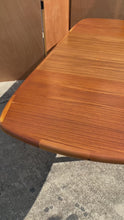 Load and play video in Gallery viewer, Danish Mid-Century Modern Extension Dining Table with Double Butterfly Leaf in Teak by D-SCAN, c. 1980s