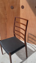 Load and play video in Gallery viewer, Danish Modern Møller Model No. 82 Ladderback Side Chair in Teak & Leather for J.L. Møllers Møbelfabrik, Denmark, c. 1960's