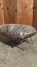 Load and play video in Gallery viewer, Mid-Century Modern Ottoman/Bench in Animal Print by Milo Baughman for Carson's, USA, c. 1980's