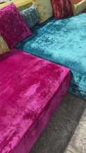 Load and play video in Gallery viewer, Expansive Mid-Century Italian Modern Modular Rainbow Double Sided Sofa / Sectional by Vibieffe, Italy, c. 2000s