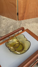 Load and play video in Gallery viewer, Vintage Mid-Century Modern Hand-Crafted Amber Glass Chips & Dip Serving Bowls, USA, c. 1960's