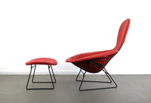 Load image into Gallery viewer, 24 HOUR HOLD - Authentic Bird Lounge Chair by Harry Bertoia for Knoll in Original Red Fabric w/ Ottoman-ABT Modern