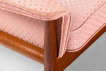 Load image into Gallery viewer, 8 Ft. Long Four Seat Sofa by Grete Jalk for France and Sons in Teak w/ Original Pink Geometric, c. 1960s-ABT Modern