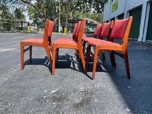 Load image into Gallery viewer, A Set of Six Model 89 Danish Modern Dining Chairs by Erik Buch in Teak in Original Salmon Upholstery-ABT Modern