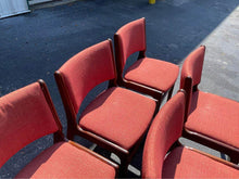 Load image into Gallery viewer, A Set of Six Model 89 Danish Modern Dining Chairs by Erik Buch in Teak in Original Salmon Upholstery-ABT Modern