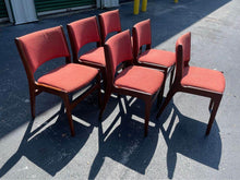 Load image into Gallery viewer, A Set of Six Model 89 Danish Modern Dining Chairs by Erik Buch in Teak in Original Salmon Upholstery-ABT Modern
