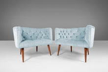 Load image into Gallery viewer, A Set of Two (w) Tufted Barrel Chairs After Milo Baughman for Thayer Coggin on Tapered Legs, c. 1960-ABT Modern
