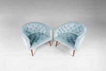 Load image into Gallery viewer, A Set of Two (w) Tufted Barrel Chairs After Milo Baughman for Thayer Coggin on Tapered Legs, c. 1960-ABT Modern