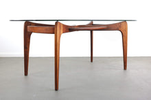 Load image into Gallery viewer, Adrian Pearsall 2179-T Compass Dining Table w/ Glass Top in Walnut-ABT Modern