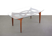 Load image into Gallery viewer, Adrian Pearsall 2179-T Compass Dining Table w/ Glass Top in Walnut-ABT Modern