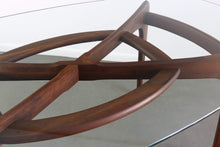 Load image into Gallery viewer, Adrian Pearsall 2179-T Compass Dining Table w/ Glass Top in Walnut-ABT Modern