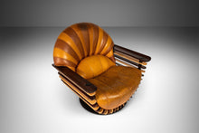 Load image into Gallery viewer, Art Deco Style Luxor Armchair / Lounge Chair by Pacific Green in Patinaed Leather, Australia, c. 2000s-ABT Modern