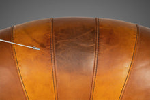 Load image into Gallery viewer, Art Deco Style Luxor Armchair / Lounge Chair by Pacific Green in Patinaed Leather, Australia, c. 2000s-ABT Modern