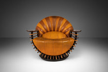 Load image into Gallery viewer, Art Deco Style Luxor Armchair / Lounge Chair by Pacific Green in Patinaed Leather, Australia, c. 2000s-ABT Modern
