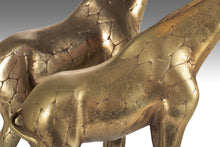 Load image into Gallery viewer, Artisan Hand Hammered Mid Century Giraffe Figures in Solid Brass - A Set of 2, Korea-ABT Modern