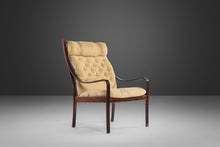 Load image into Gallery viewer, Bentwood Lounge Chair w/ Ottoman in Rosewood & Original Fabric by Fredrik A. Kayser for Vatne Møbler, Denmark, c. 1960's-ABT Modern