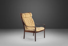 Load image into Gallery viewer, Bentwood Lounge Chair w/ Ottoman in Rosewood & Original Fabric by Fredrik A. Kayser for Vatne Møbler, Denmark, c. 1960's-ABT Modern
