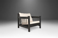 Load image into Gallery viewer, Bespoke Ebonized Barrel Back Lounge Chair Newly Upholstered in White Bouclé, USA, 1970's-ABT Modern