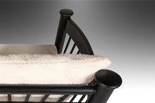 Load image into Gallery viewer, Bespoke Ebonized Barrel Back Lounge Chair Newly Upholstered in White Bouclé, USA, 1970's-ABT Modern