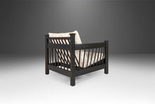 Load image into Gallery viewer, Bespoke Ebonized Barrel Back Lounge Chair Newly Upholstered in White Bouclé, USA, 1970's-ABT Modern