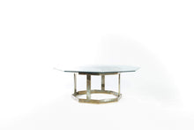 Load image into Gallery viewer, Brass Octagonal Coffee Table with a Glass Top in the Manner of Milo Baughman-ABT Modern