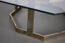 Load image into Gallery viewer, Brass Octagonal Coffee Table with a Glass Top in the Manner of Milo Baughman-ABT Modern