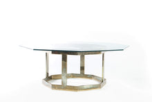 Load image into Gallery viewer, Brass Octagonal Coffee Table with a Glass Top in the Manner of Milo Baughman-ABT Modern