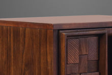 Load image into Gallery viewer, Brutalist Geometric Mid Century Modern End Table / Nightstand in Walnut, USA, c. 1960's-ABT Modern