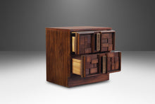 Load image into Gallery viewer, Brutalist Geometric Mid Century Modern End Table / Nightstand in Walnut, USA, c. 1960's-ABT Modern