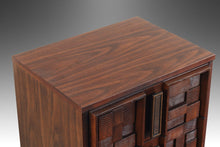 Load image into Gallery viewer, Brutalist Geometric Mid Century Modern End Table / Nightstand in Walnut, USA, c. 1960's-ABT Modern