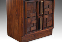 Load image into Gallery viewer, Brutalist Geometric Mid Century Modern End Table / Nightstand in Walnut, USA, c. 1960's-ABT Modern