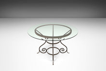 Load image into Gallery viewer, Charleston Forge 'Etrusche' Iron Glass Top Dining Table, USA-ABT Modern